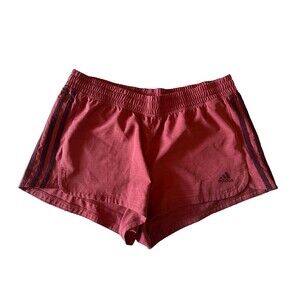 Adidas Women's Running Short Medium Red Aeroready Athletic Sports Ash 2.5 inch